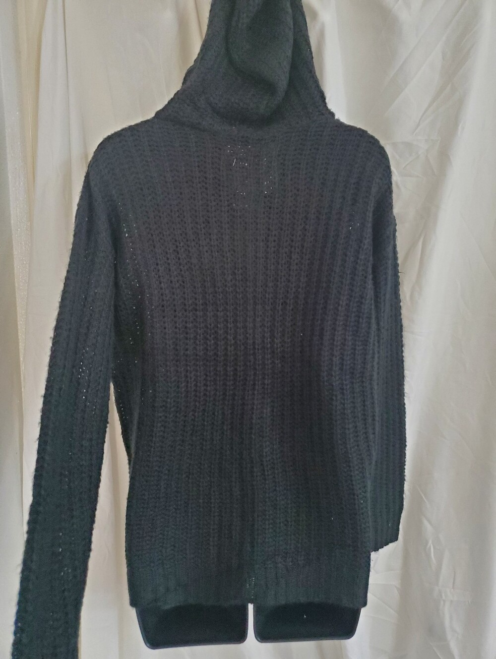 Black crochet style zip up oversized hoodie size Small brand new - Picture 4 of 11